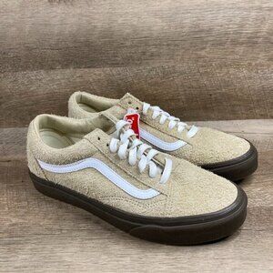 VANS Old Skool Hairy Suede Khaki Tan Brown Sneakers Shoes Mens 7.5 Womens 9 NEW